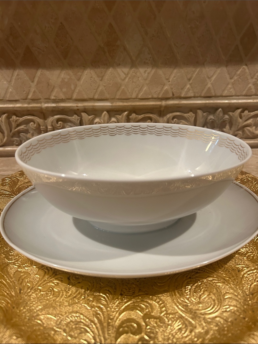 Rosenthal Porcelain China Gravy Bowl with Gold Trim Made in Germany